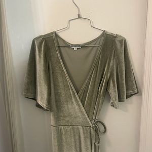 Baltic Born Green Velvet Wrap Dress